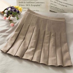 Lemongrass - High Waisted Pleated Mini Skirt